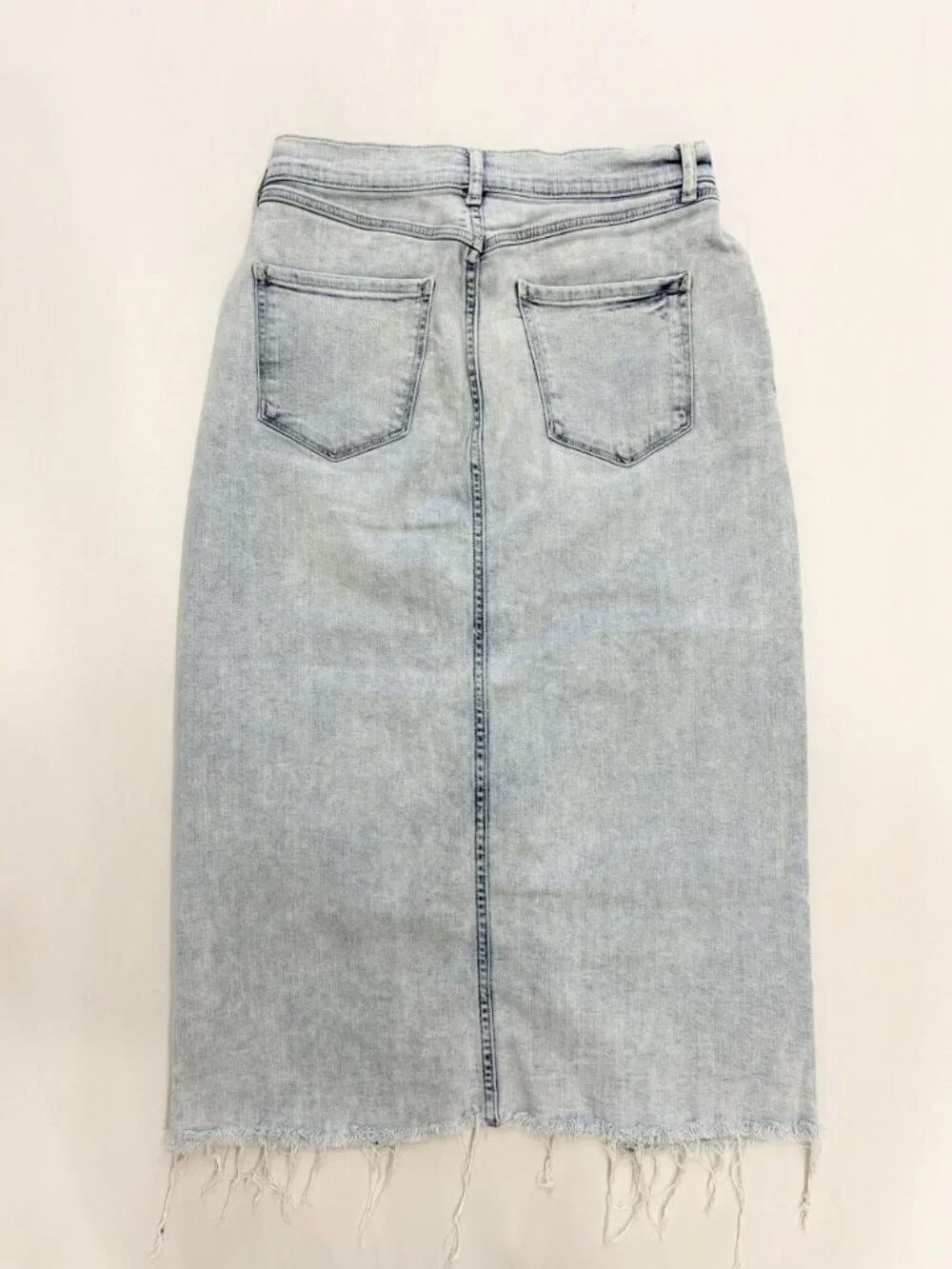 ANA Distressed Denim Midi Skirt Size 8 Excellent Condition
